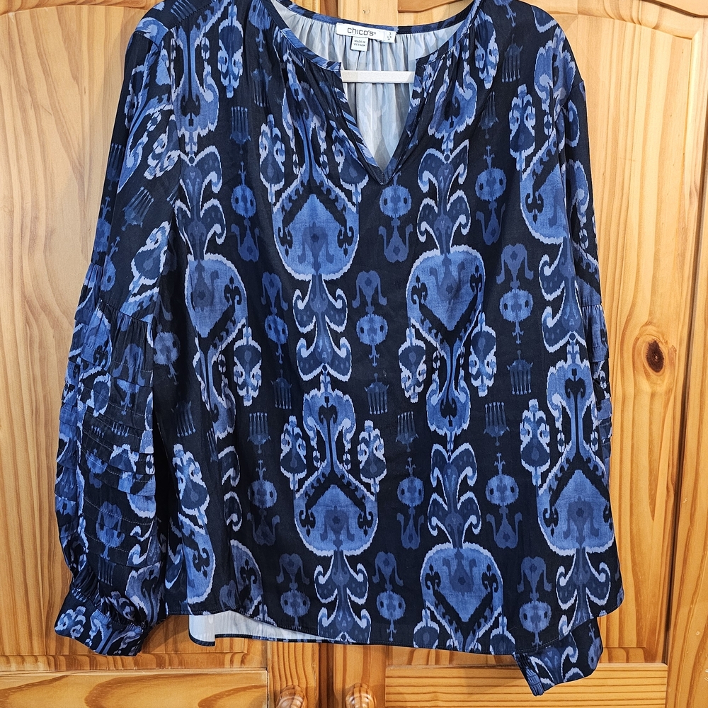 Chico's Blue Patterned Women's Top
